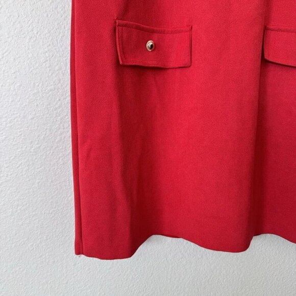 Zara faux suede dress 5070 152 Size Large Red Gold Buttons Shift - Picture 3 of 6